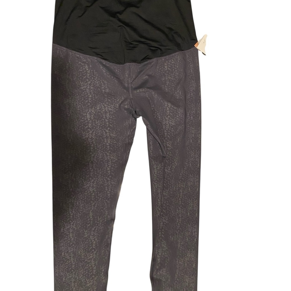 Maternity Pant Two-Tone Leggings in Black and Charcoal